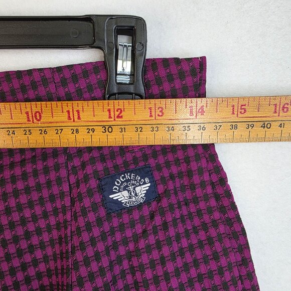 Dockers Levis Vintage Size 10 High Waist Trousers Pleated Houndstooth Deadstock - Picture 9 of 10